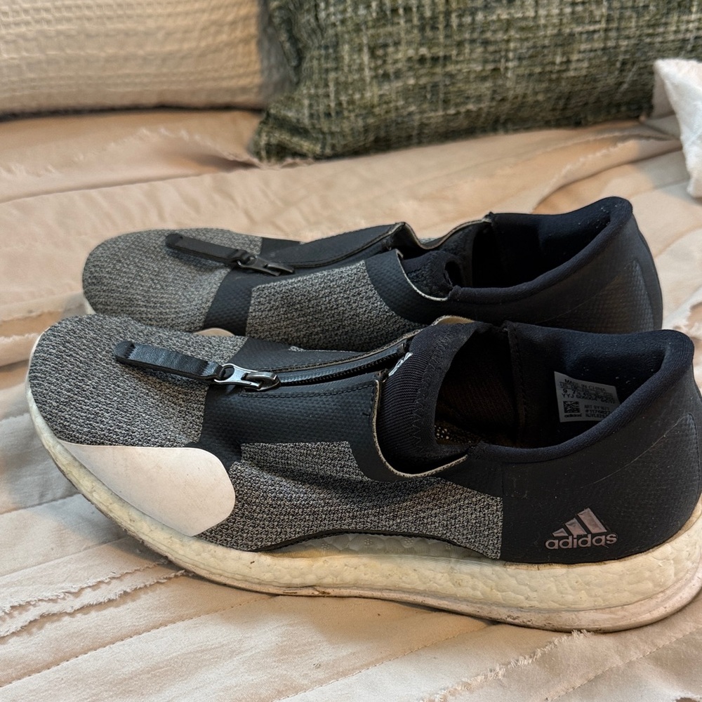 Adidas Black and Gray Zip Sneakers